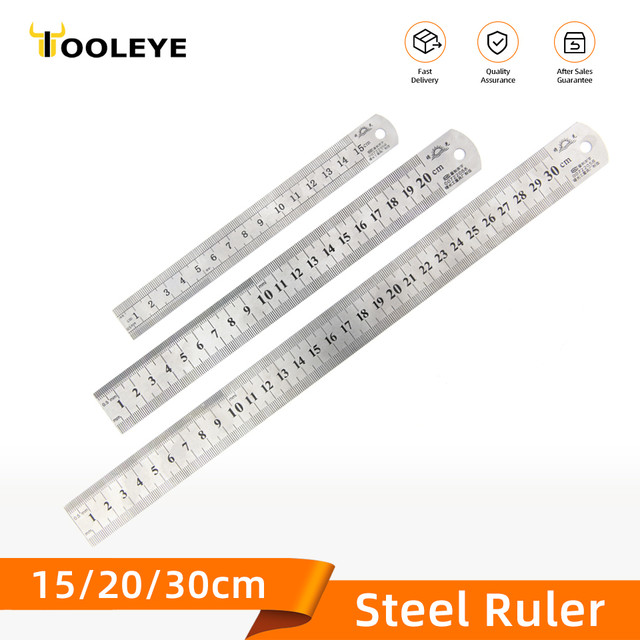 1pcs Straightedge Double Side Scale Metal Ruler High Quality Stainless Steel  Woodworking Drawing Measuring Tools 0